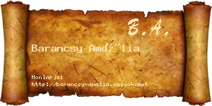 Barancsy Amália névjegykártya